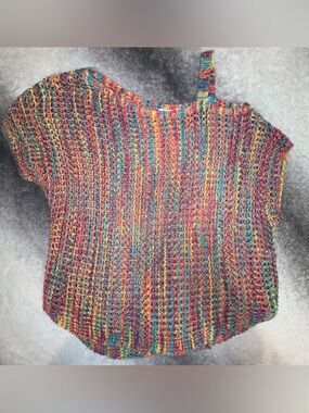 (A6) Cato Vintage Style Multi-Pattern Knit Sweater‎ | L | Colorful 90s Retro